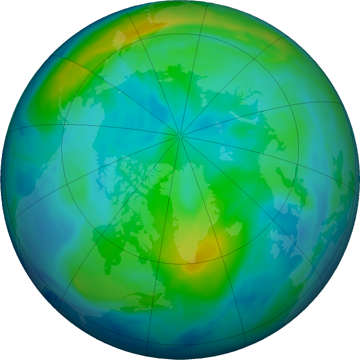 Arctic ozone map for 20 October 2018